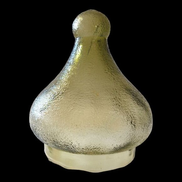 Vintage Empoli Glass Jar Top ONLY Pebbled Olive Green Candy Jar Lid Mid Century. - Picture 11 of 16